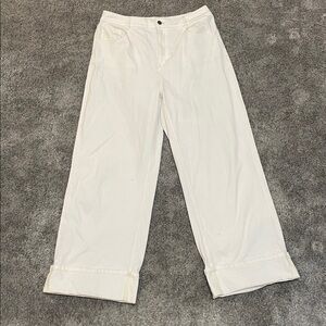 EC Halara Flex White Denim Pants with Rolled Cuff - Size Large